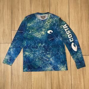 Costa Elements Long Sleeve Fishing Shirt Medium Blue Camo Marlin